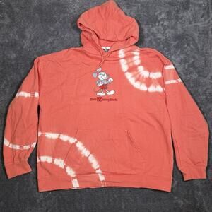 Mickey Mouse Disney Genuine Mousewear Tie Dye Hoodie Orange Size XXL